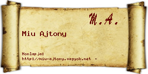 Miu Ajtony névjegykártya